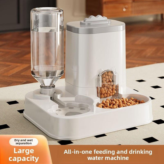 Automatic Cat Dog Water Dispenser Integrated Bowl, Automatic Water Feeder, 0.26-2.64 Gallon Capacity, No Battery Needed, Modern Design, Easy Clean